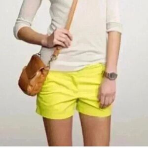 J. Crew Size 6 Yellow Bermuda Shorts Tailored Cotton Blend